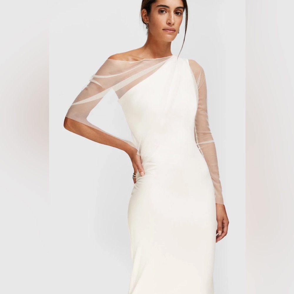 NEW Marcella NYC Valeria Off White Floor Length Wedding Dress Formal Dress XS
